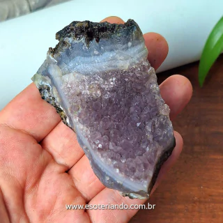 Drusa de Ametista c/ágata blue lace 128g - peça única