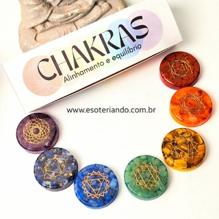 Kit de Harmonização dos 7 Chakras com Cristais e Cromoterapia