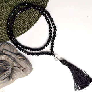 Japamala da Proteção espiritual - Artesanal 108 contas pretas e hematita