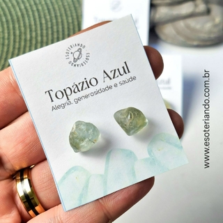 Brincos de Topázio Azul Bruto | Sri Lanka | pedra bruta | 100% natural | pedra da mente