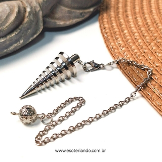 Pêndulo de metal espiral | Radiesteria, Reiki e mesa radiônica | Pêndulo para Adivinhação e oráculos
