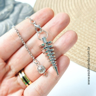 Pêndulo de metal espiral | Radiesteria, Reiki e mesa radiônica | Pêndulo para Adivinhação e oráculos