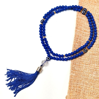 Japamala Olho grego | Azul Royal | Artesanal com 108 contas | Feita em acrílico | Elevação e proteção