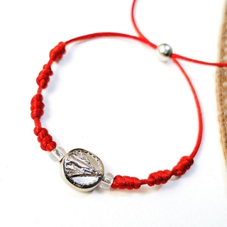 Pulseira 7 nós com pingente de Nossa senhora Fio 1 mm Fino