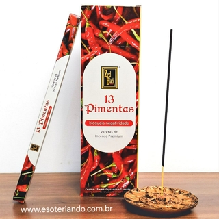 Incenso indiano 13 pimentas | Bloqueia negatividade e olho grande | 7 varetas | Zed Black