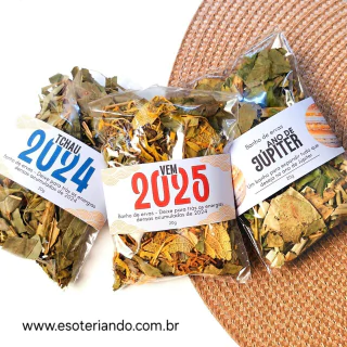 Kit 3 banhos de ervas | Tchau 2024 + Vem 2025 + ano de Júpiter