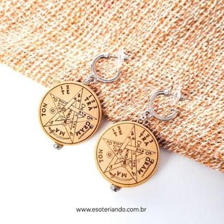 Brinco Artesanal Tetragrammaton | Modelo exclusivo | Simbolo mágico de proteção