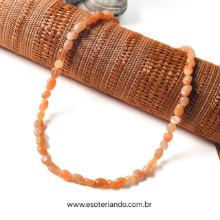 Choker pedra da lua marroquina| Pedra da lua Pêssego | 100% natural | Qualidade super extra |Libertação emocional