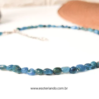 Choker Apatita Rolada | qualidade super Premium | 100% natural | Expansão da mediunidade