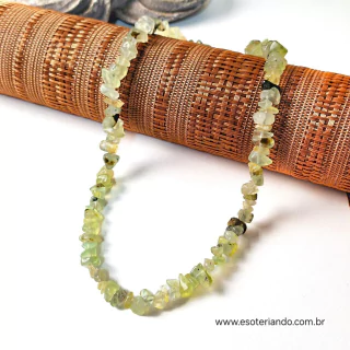 Choker cascalho Prehnita com Epidoto | Calma e Paciência | 100% natural | qualidade extra