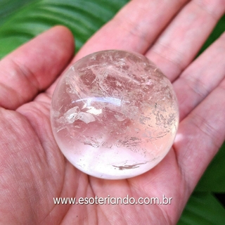 Esfera de quartzo transparente 100% natural -155g