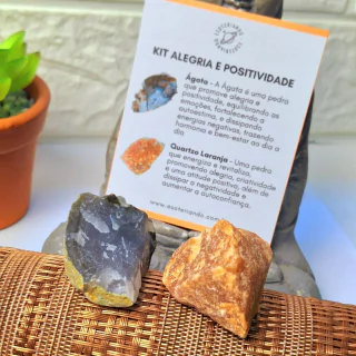 Kit Pedras brutas para Alegria e Positividade