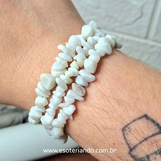Pulseira Calcedônia Cascalho - Calmante e equilíbrio