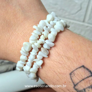 Pulseira Calcedônia Cascalho - Calmante e equilíbrio