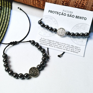 Pulseira São Bento com Hematita | unissex | Proteção em dobro