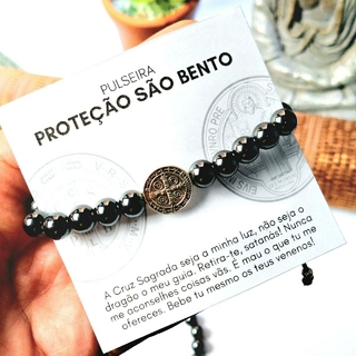 Pulseira São Bento com Hematita | unissex | Proteção em dobro