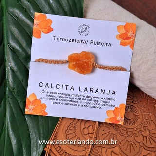 Pulseira/ Tornozeleira de pedra Calcita Laranja- Alegria e ânimo