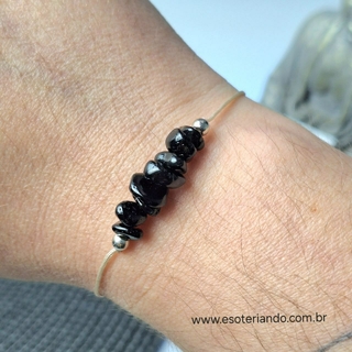 Pulseira Tornozeleira delicada Obsidiana preta - proteção