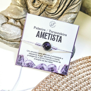 Pulseira/Tornozeleira ajustável de Ametista | Transmutadora de pensamentos negativos - comprar online