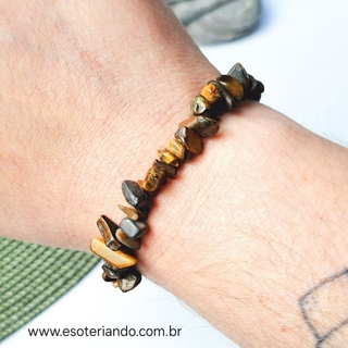 Pulseira cascalho olho de tigre - proteção e segurança