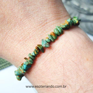 Pulseira cascalho Turquesa Africana