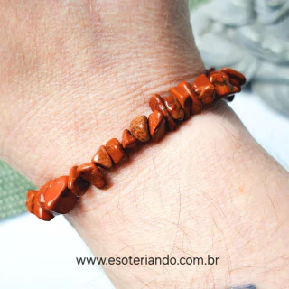 Pulseira Jaspe Vermelho Cascalho - Vitalidade e proteção