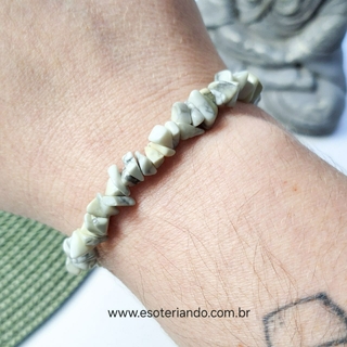 Pulseira Howlita Cascalho ( Paz e Serenidade )