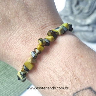 Pulseira cascalho de serpentinita - reiki e perdão