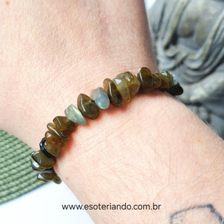 Pulseira cascalho de Labradorita