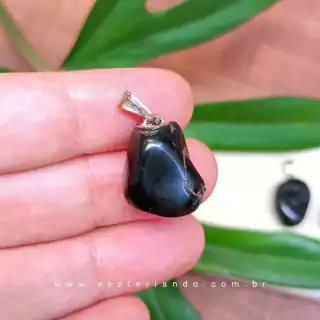 Pingente Ônix preto - Escudo protetor