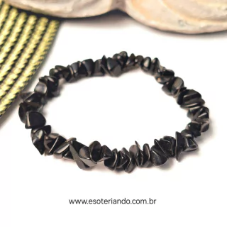 Pulseira cascalho Obsidiana ( Limpeza e Proteção )