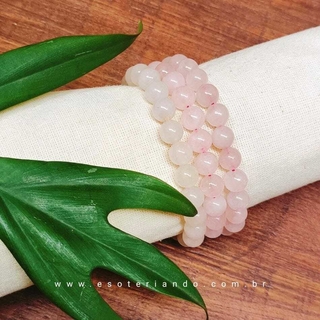 Pulseira esfera Quartzo Rosa- amor e auto estima