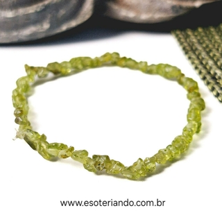 Pulseira cascalho Peridoto - proteção contra obsessores