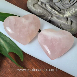 Coração Lapidado Quartzo Rosa - Amor e Autoestima