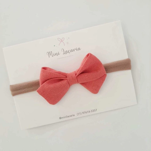 Laço Milão P | Linho | Coral