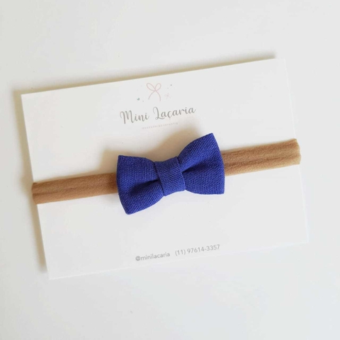 Laço Florença P | Linho | Azul royal
