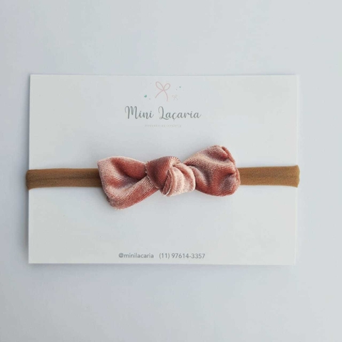 Laço Dakota P | Veludo | rosa blush