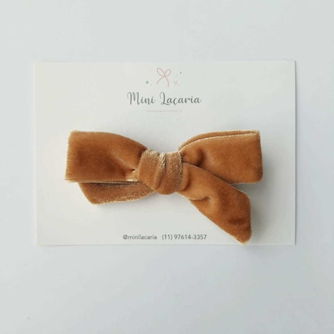 Laço Paris M | Veludo | doce de leite
