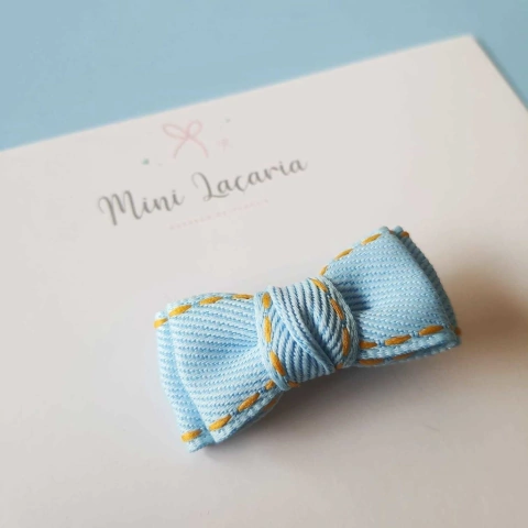 Mini Hairclip Jeans Miolo Torcido | jeans azul claro