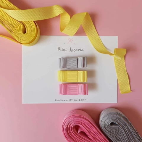 Kit Aurora Mini | cinza, amarelo e rosa