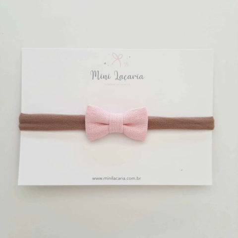 Laço Florença Mini | linho rosa bebê