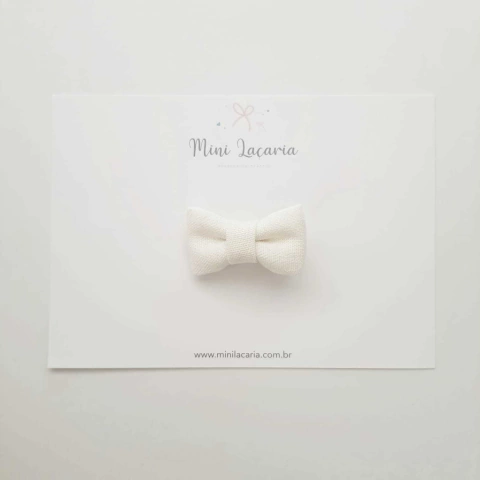 Laço Florença Mini | linho offwhite | clipe mini