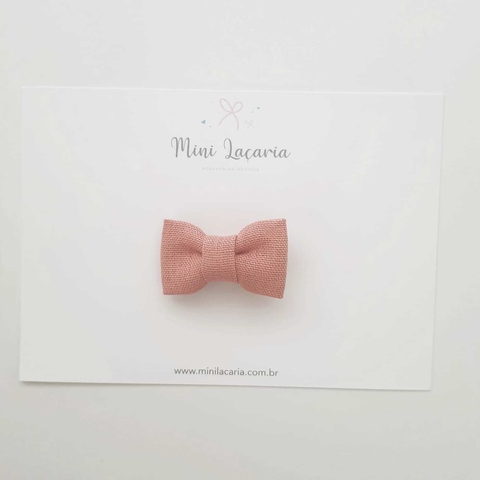 Laço Florença Mini | linho rosa blush | clipe mini