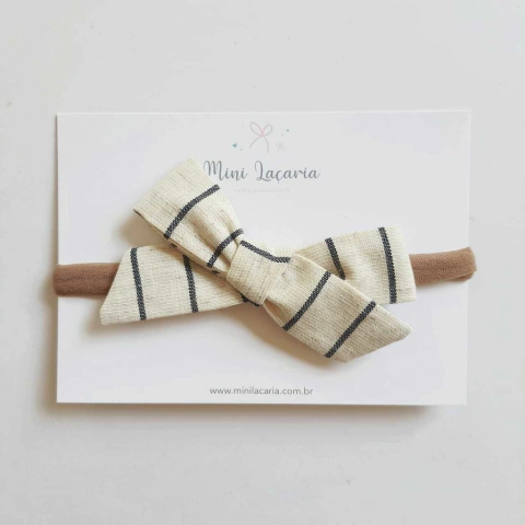 Laço Paris M | Listrado Azul Mescla