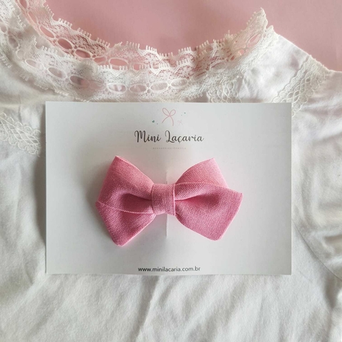 Laço Milão P | Linho | Rosa Chiclete