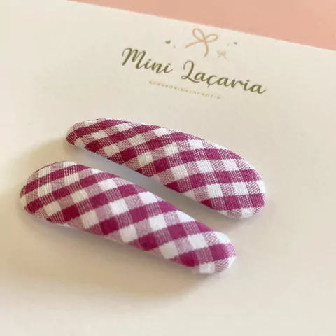 Dupla de Tic Tacs forrados | xadrez beringela e branco