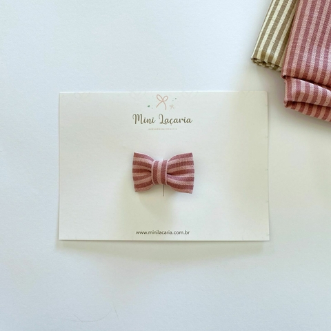 Laço Florença Mini | listradinho rosa palido - comprar online