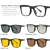 Armação Óculos De Sol Clip On 5Em1 Masculino Quadrado Médio - Shield Wall