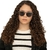 Óculos de Sol Feminino Masculino Redondo Acetato Metal UV400