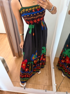 Vestido Amanda estampa preta - Loja Flor de Canela Store